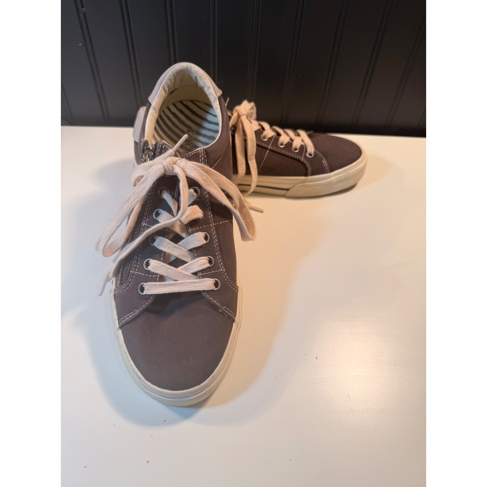 Taos Z-Soul Charcoal Gray Canvas Side Zip Sneakers Womens US 9 ZSL-13672